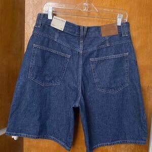 We The Free People MONTANA Denim Shorts Long Bermuda Baggy Jean Jorts Y2K Sz 29